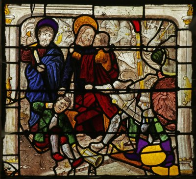 Window depicting Judas Betrayal by French School